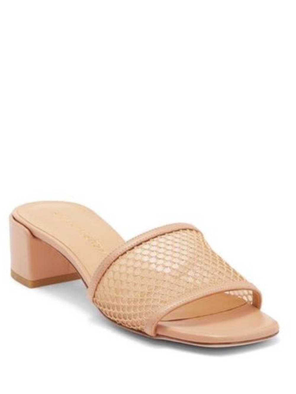 Stuart Weitzman Beige Woven Block Heel Slide